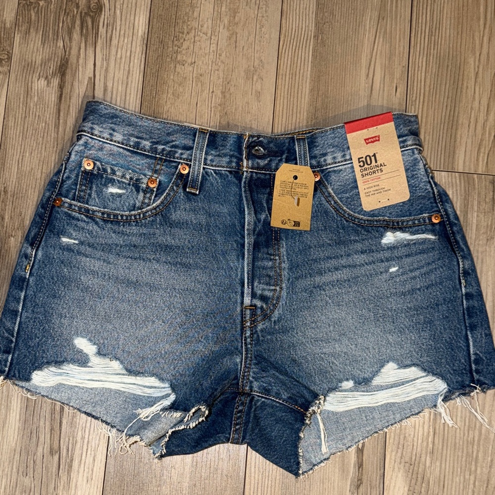 Levi's Distressed Blue Jean Shorts